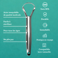Gratte-langue en acier inoxydable