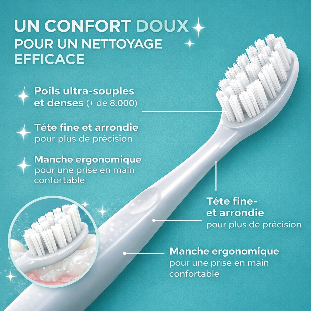 Brosse à dents poils souples