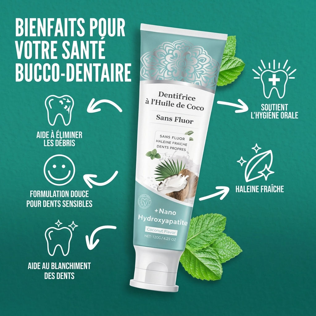 Dentifrice blanchissant à l’hydroxyapatite, sans fluor