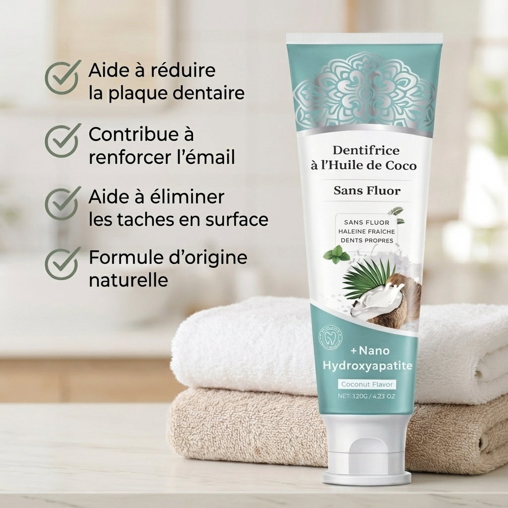 Dentifrice blanchissant à l’hydroxyapatite, sans fluor