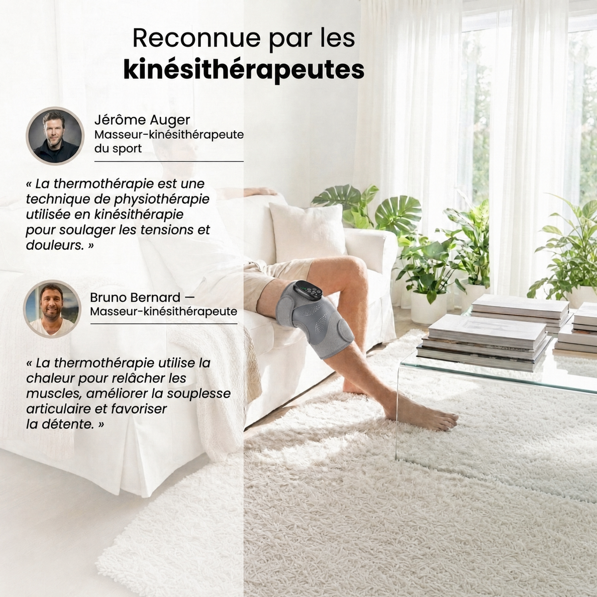 Genouillère Chauffante avec lumière rouge – soulage, apaise et détend le genou